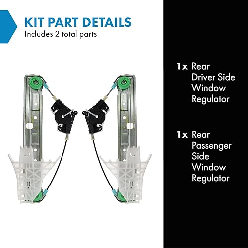 Miniatura 231 de TRQ Juego de elevalunas manual para el lado del conductor y del pasajero compatible con Chevrolet Tracker 1998 1989-1997 Geo 1989-1998 Suzuki