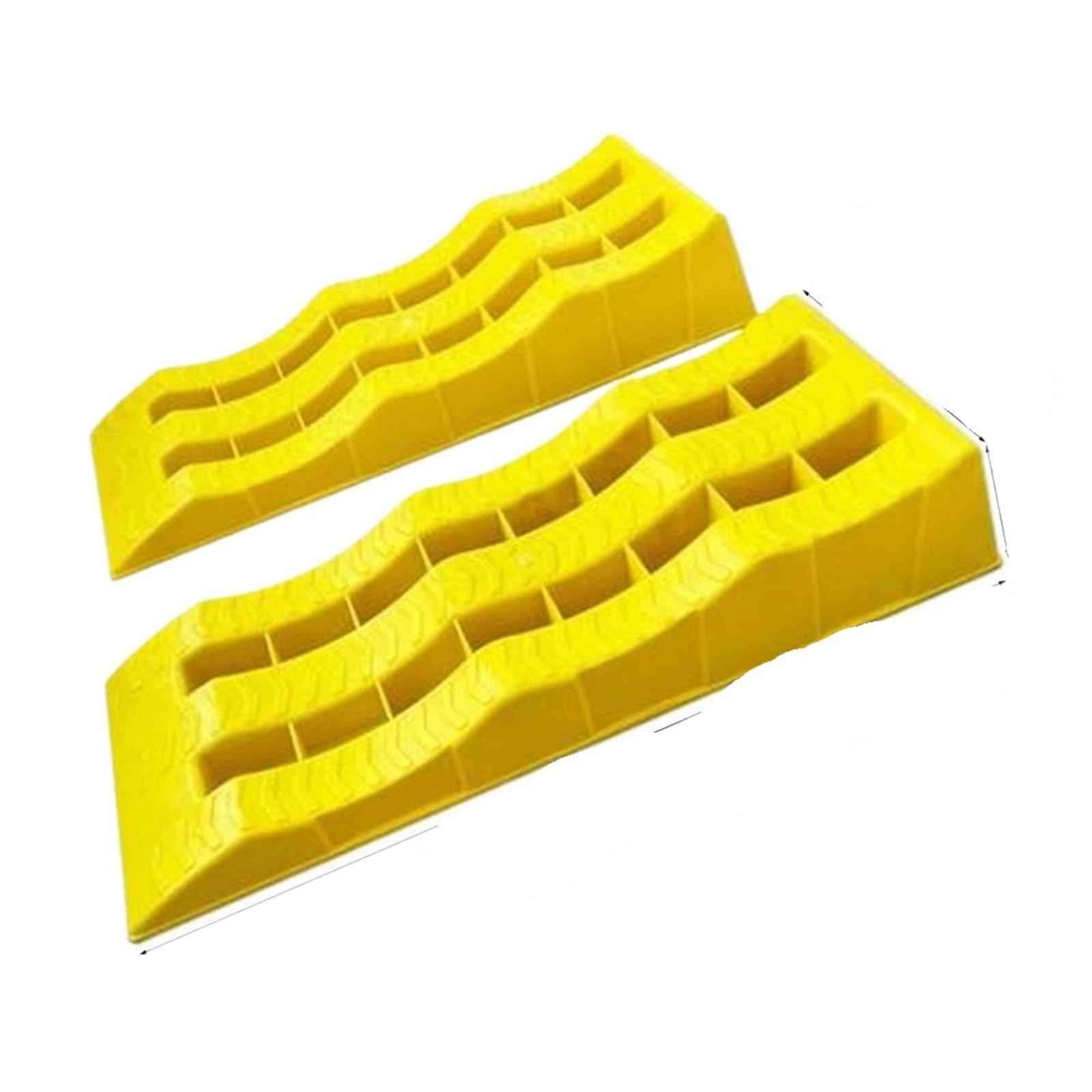 2-teilige Hochleistungs-Nivellierrampen for Autoreifen, Unterlegkeile, Camper-Nivellierblöcke, leichte Bordsteinrampen, Schwellenrampe für Vehicle(Yellow)
