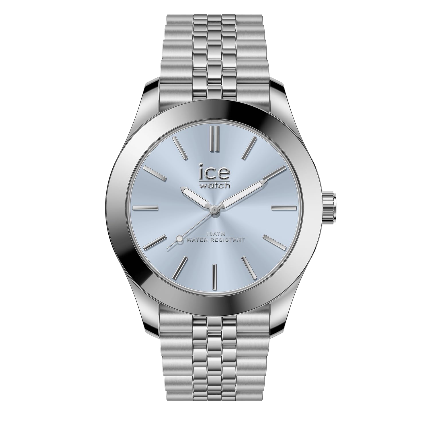 ICE-​WATCH - Ice Steel Silver Light Blue - Montre Argent pour Femme avec Bracelet en Acier Inoxydable - 024744 (Small)