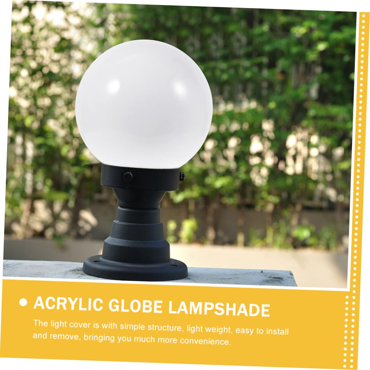 Globe Acrylique Blanc Pour Lampe D'extérieur – Diamètre 25 Cm, étanche, Résistant Aux Intempéries - 11