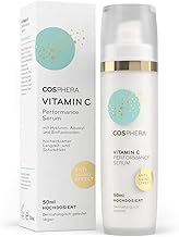 Cosphera - Vitamin C Performance Serum hochdosiert 50 ml - Vitamin C Konzentrat Gel mit Hyaluronsäure für Gesicht, Hals und Augen - Vegane Anti-Falten Feuchtigkeitsbehandlung für Frauen und Männer