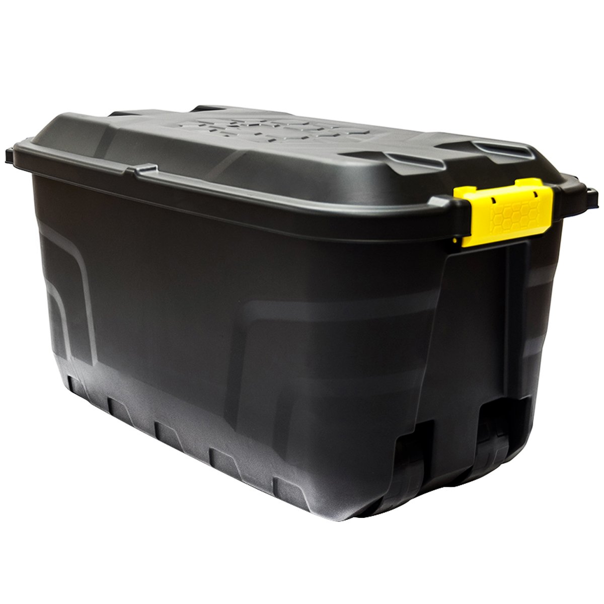 Zewool Black Strata 75 Litre Plastic Mobile Garden Storage Trunk Wheeled Tool Box 75L