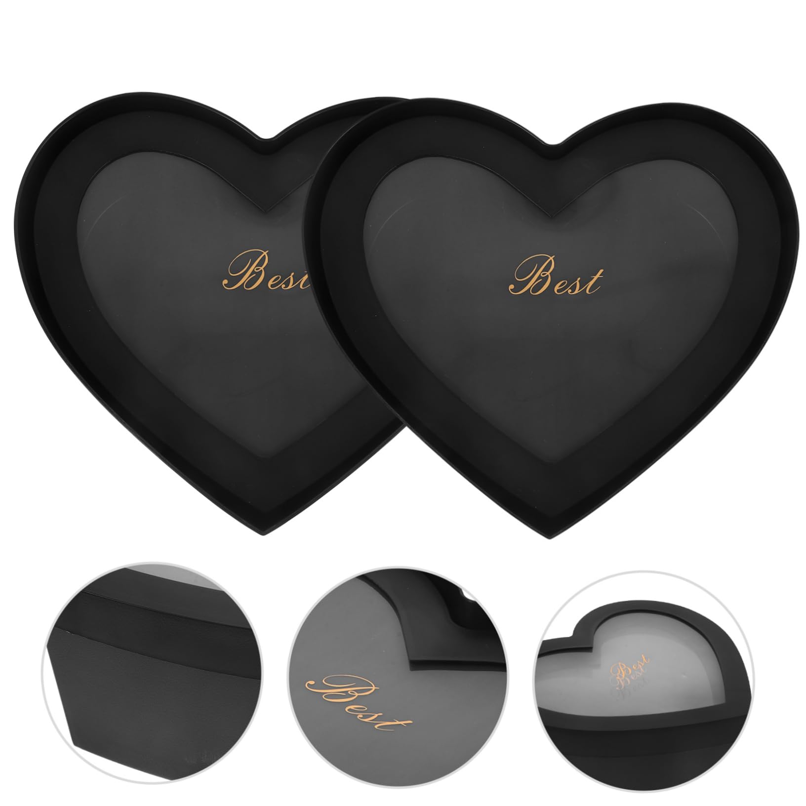 2pezzi Scatola per Fiori Forma di Cuore Scatola Regalo per Conservare i Fiori Finestra Trasparente Design Elegante Base Stabile