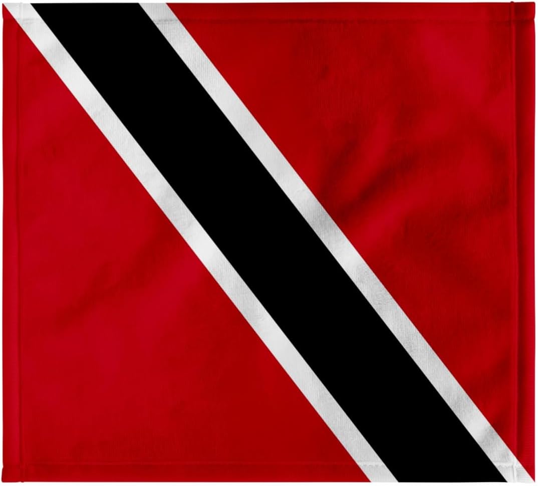 3dRose Flag of Trinidad and Tobago - red White Black Diagonal - The Sun-Sea-Sand Banner - South America 22x30 Bath Hand Pool Towel