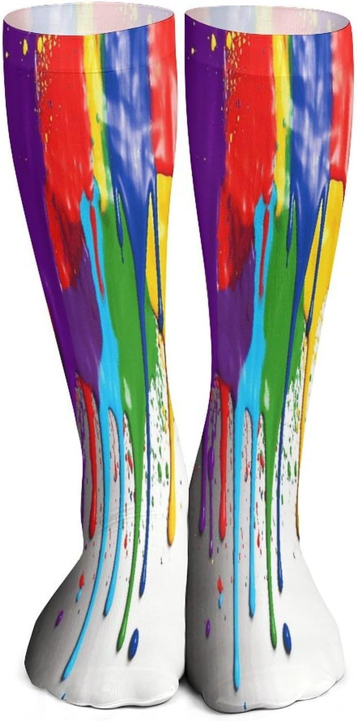 Paint Splatter Backdrop Women High Waist Fishnet Stockings Stretch Mesh Pantyhose Sexy Trendy Legwear for Daily Wear