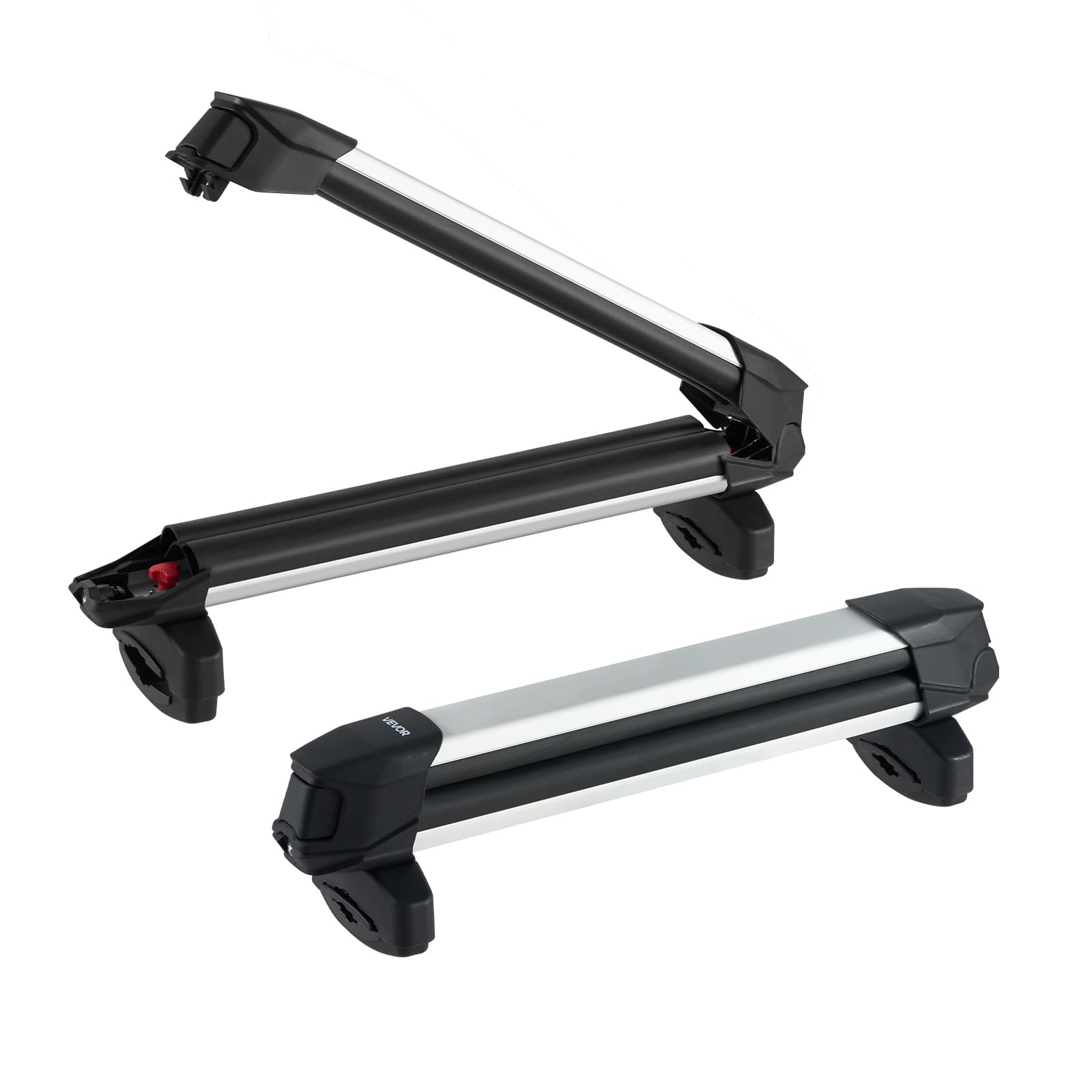 VEVOR Portasci e Snowboard, Porta Fino a 4 Paia di Sci o 2 Snowboard, 2 Supporti Universali in Alluminio per Portapacchi Auto con Serratura e Imbottitura in Gomma, Portacanna da Pesca