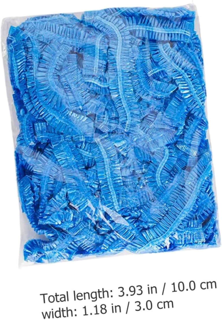 TEHAUX 100 Pack Disposable Plastic Shoe Covers Breathable Easy to Use One Size Fits