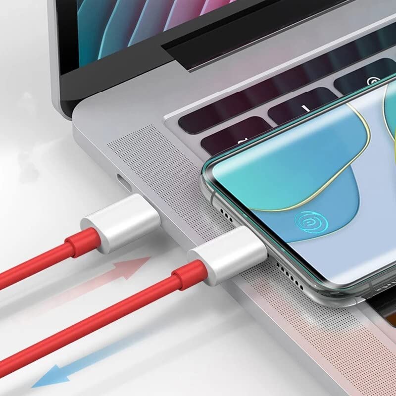 Image of Original 65w Watt Warp /Dash USB to Type-C Cable Compatible with Oneplus Nord CE / 10 Pro / N100 / N10 / 9 /9 Pro / 8 Pro / 8 / 7T / 7T Pro / 3 / 3T / 5 / 5T / 6 / 6T / 7 (ONEPLUS Type-C to C Cable)