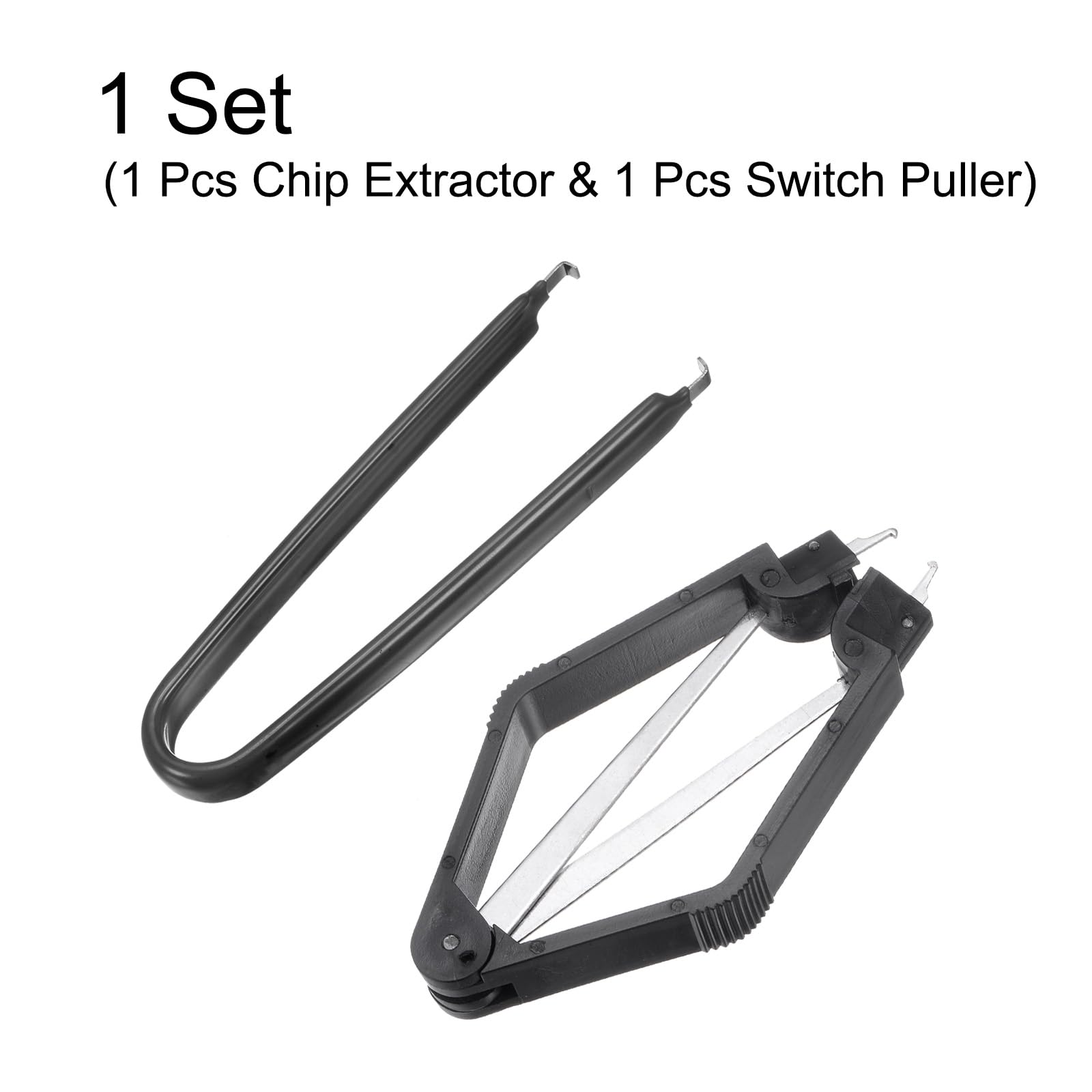 QUARKZMAN Estrattore di Chip Ic 100 Mm in Acciaio Inossidabile con Estrattore per Interruttore Chip Ic a Forma di U Nero per Scheda Madre Componente, 2pz