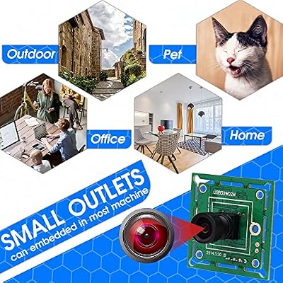 ELP VGA Super Mini Wide Angle USB Camera Module with 100degree Lens High Speed 480P 60fps UVC USB2.0 Video Webcam Board OV7725 Embedded Industrial Camera for Computer, Raspberry Pi, Jetson Nano