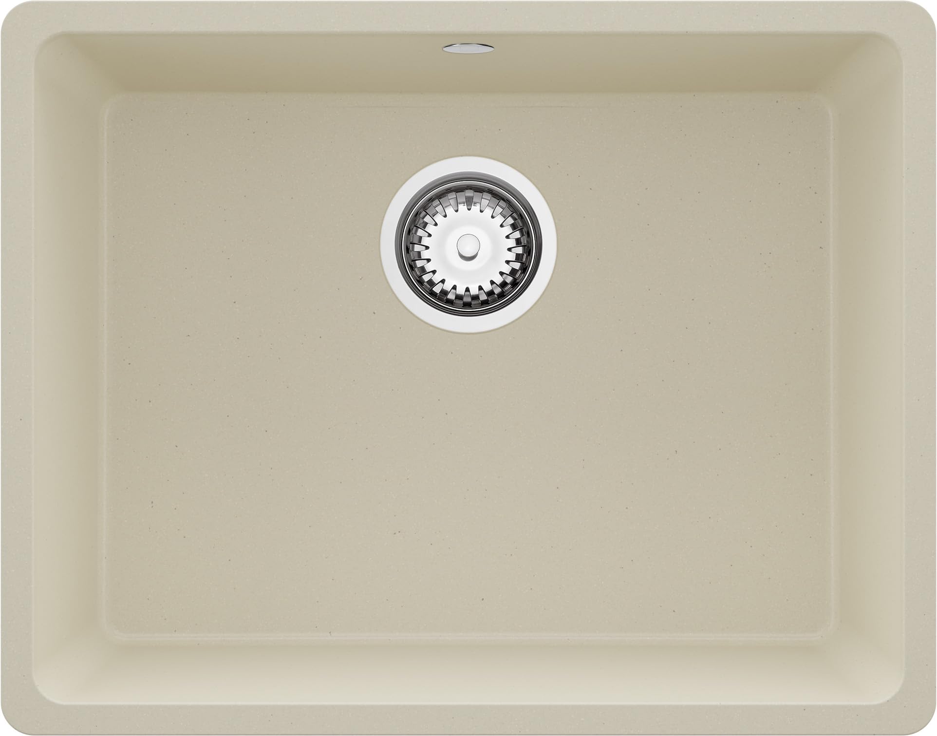 PRIMAGRAN Fregadero bajo Encimera Beige 56x44cm, Cocina 1 Seno + Sifón, Granito al Mueble 60cm - Venecia Easy S066