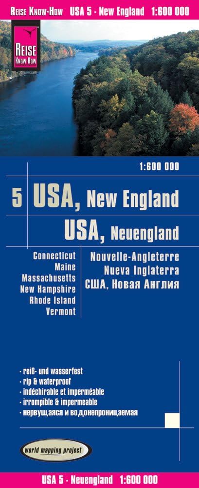 USA 5 New England: Connecticut, Maine, Massachusetts, New Hampshire, Rhode Island, Vermont (USA 5 New England (1:600.000): Connecticut, Maine, Massachusetts, New Hampshire, Rhode Island, Vermont)