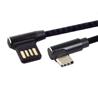 JSER USB-C 3.1 Type-C Male to Left Angled 90 Degree USB 2.0 Data Cable 15cm Dual Angled Type Type-C