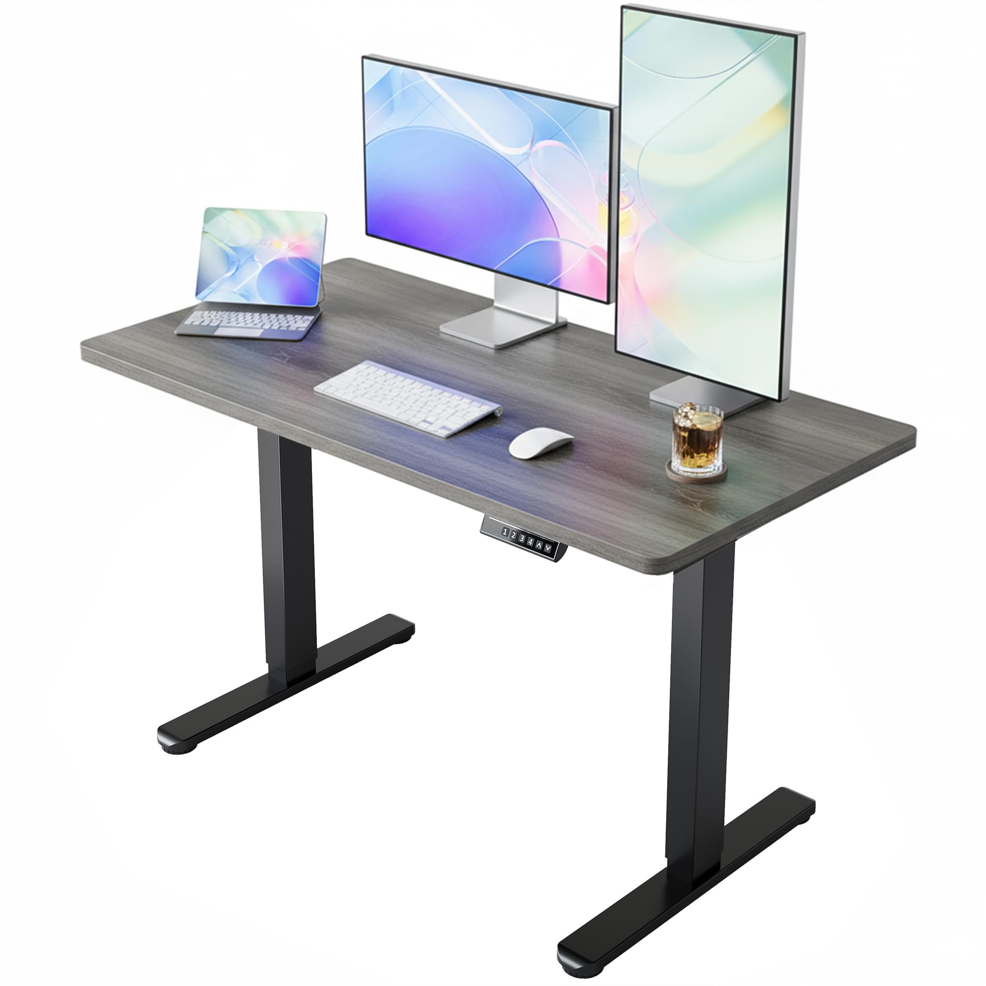 HUANUO 43x24 Inch Electric Standing Desk, Height Adjustable, Grey