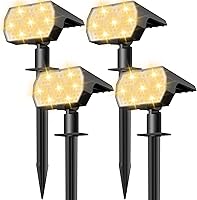 NYMPHY 56 LED Solar Spotlights Outdoor IP68 Waterproof, 3 Modes Warm White Landscape Lights 4 Pack