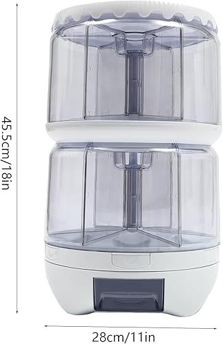 Miniatura 3 de Dispensador de arroz, dispensador de cereales giratorio de 360 de 12 rejillas con tapa y cajón, organizador de almacenamiento de granos para