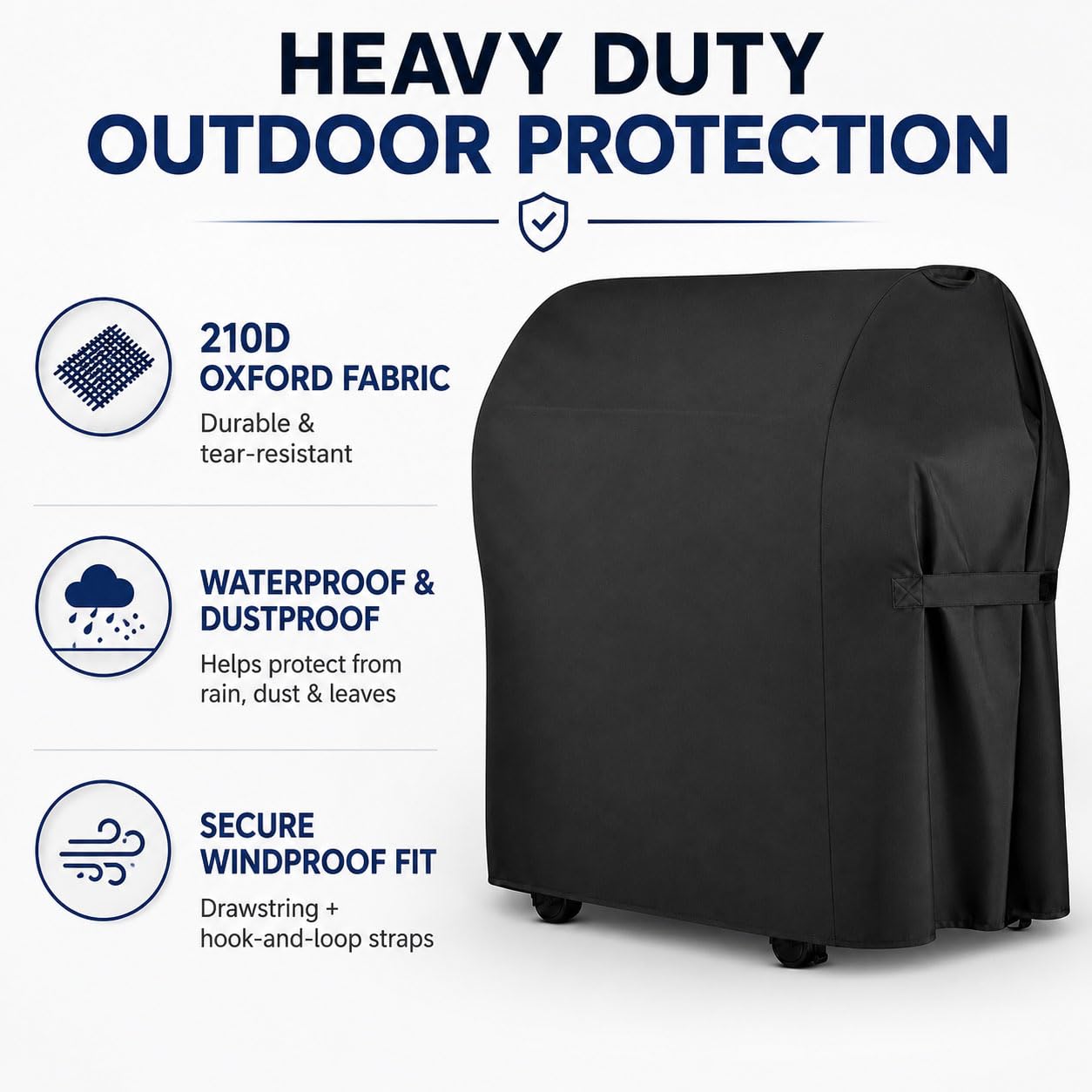 Funda Barbacoa para Enders Hyde 6 SIKR Turbo II 2025 2026+ | Cubierta Protectora Parrilla Gas | 210D Impermeable Antiviento Exterior | con 2 Asas Cordón Ajustable Cierre Autoadherente