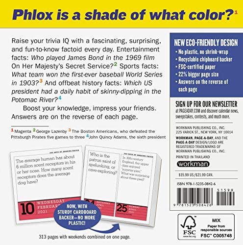 365 Days of Amazing Trivia! Page-A-Day Calendar 2021 - Image 2
