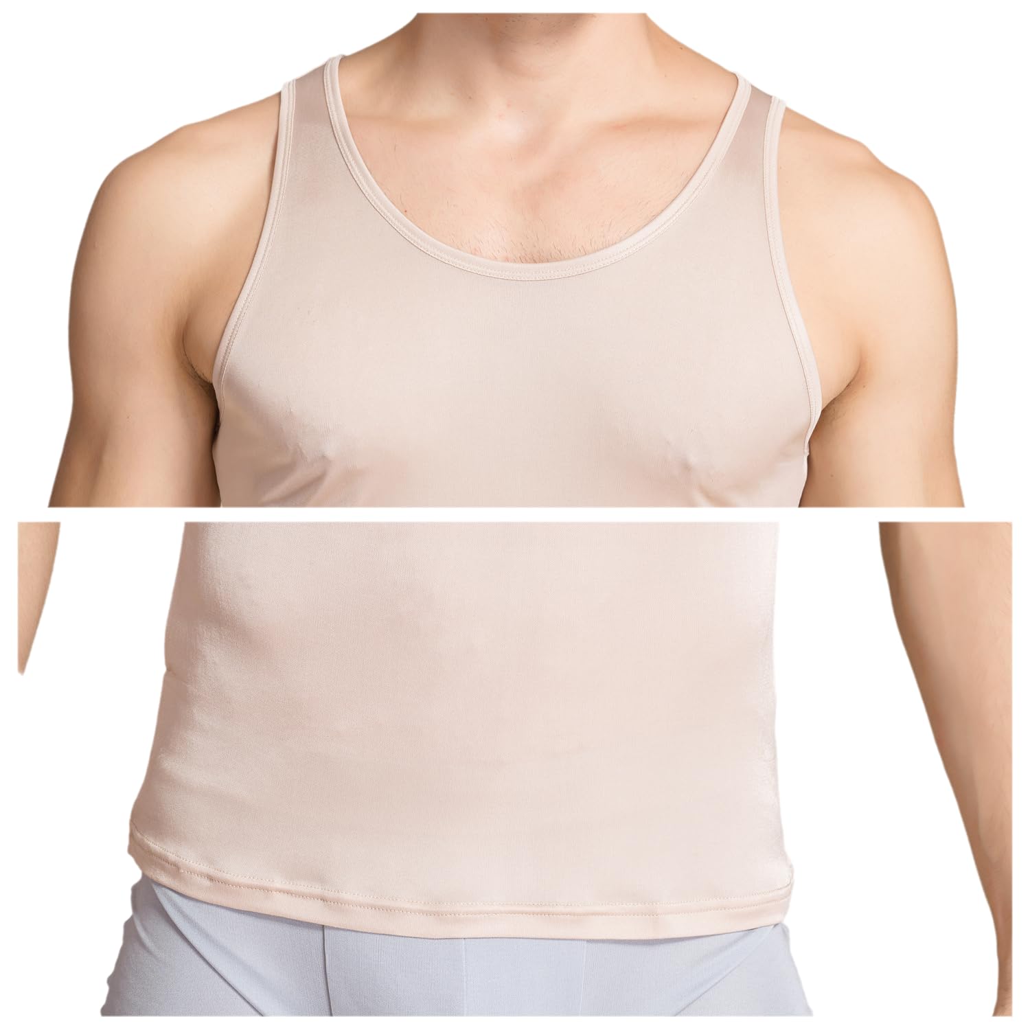 Camiseta sin mangas de seda para hombre, camiseta interior de seda de morera, para gimnasio, ajustada, para entrenamiento, camisola sin mangas