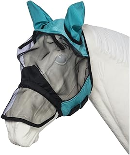 Tough1 Deluxe Comfort Mesh Nose Fly Mask Turq