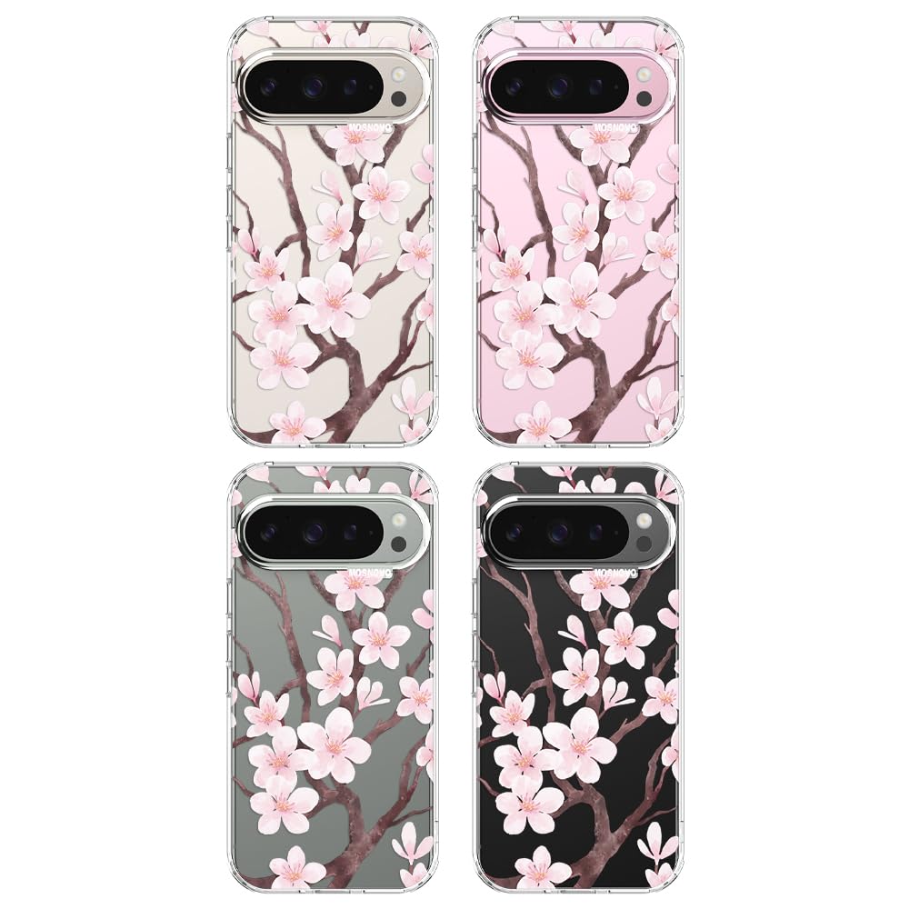 MOSNOVO Case for Google Pixel 10 & Pixel 10 Pro, [Buffertech 6.6ft Military-Grade Drop Protection] [Anti Peel Off Tech] Clear TPU Bumper Phone Case Cover Design - Cute Cherry — view 276