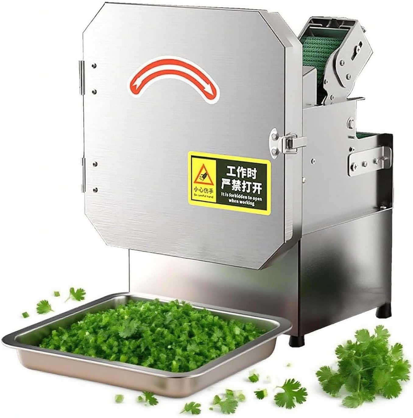 Professional 300W Electric Vegetable Cutter, Adjustable Thickness Slicer 1.5-35mm, High-Efficiency Food Processor for Chives, Scallions, Beans - Ideal for Commercial Kitchens