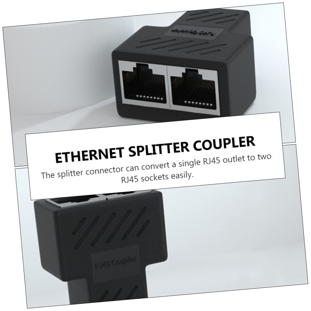 FELTECHELECTR 2sets Ethernet Splitter Coupler Splitter Connectors 1 to 2 Coupler Double LAN 5pcs*2