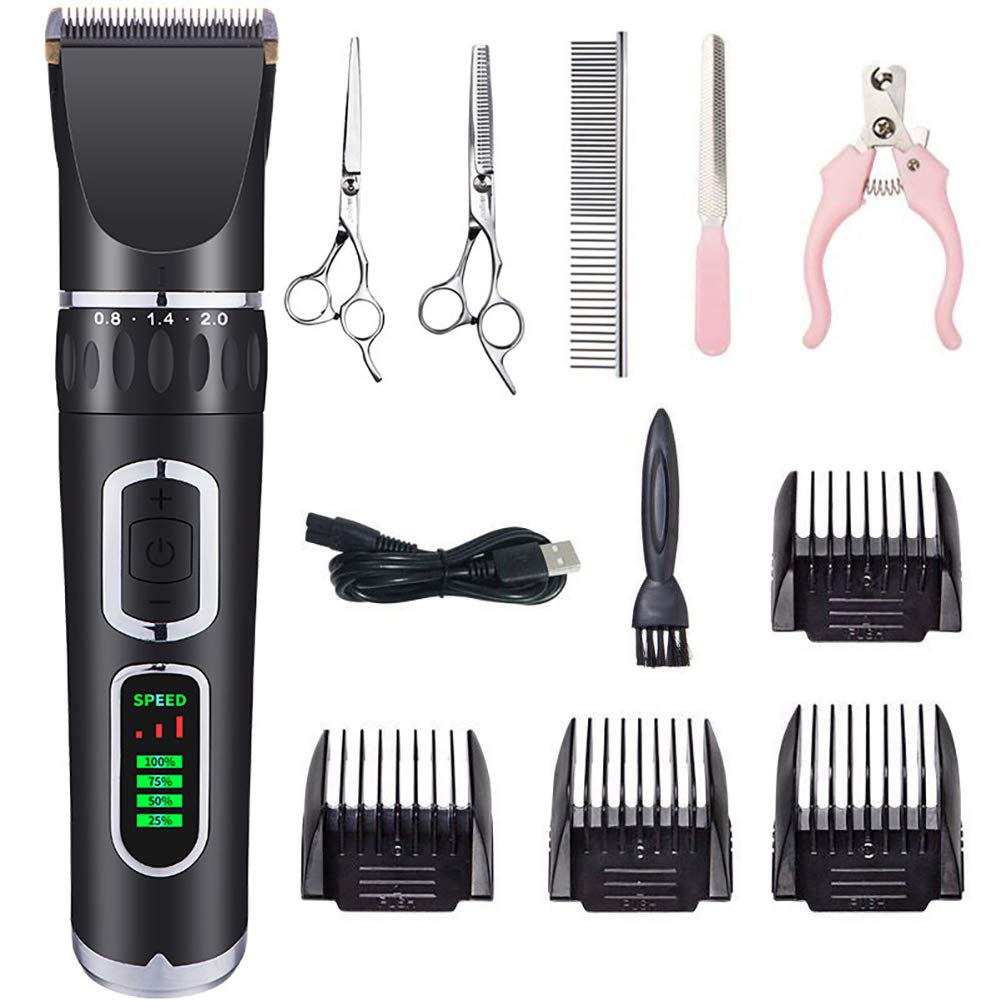 Tondeuses pour chiens heavy duty avec kit de toilettage électrique sans fil rechargeable