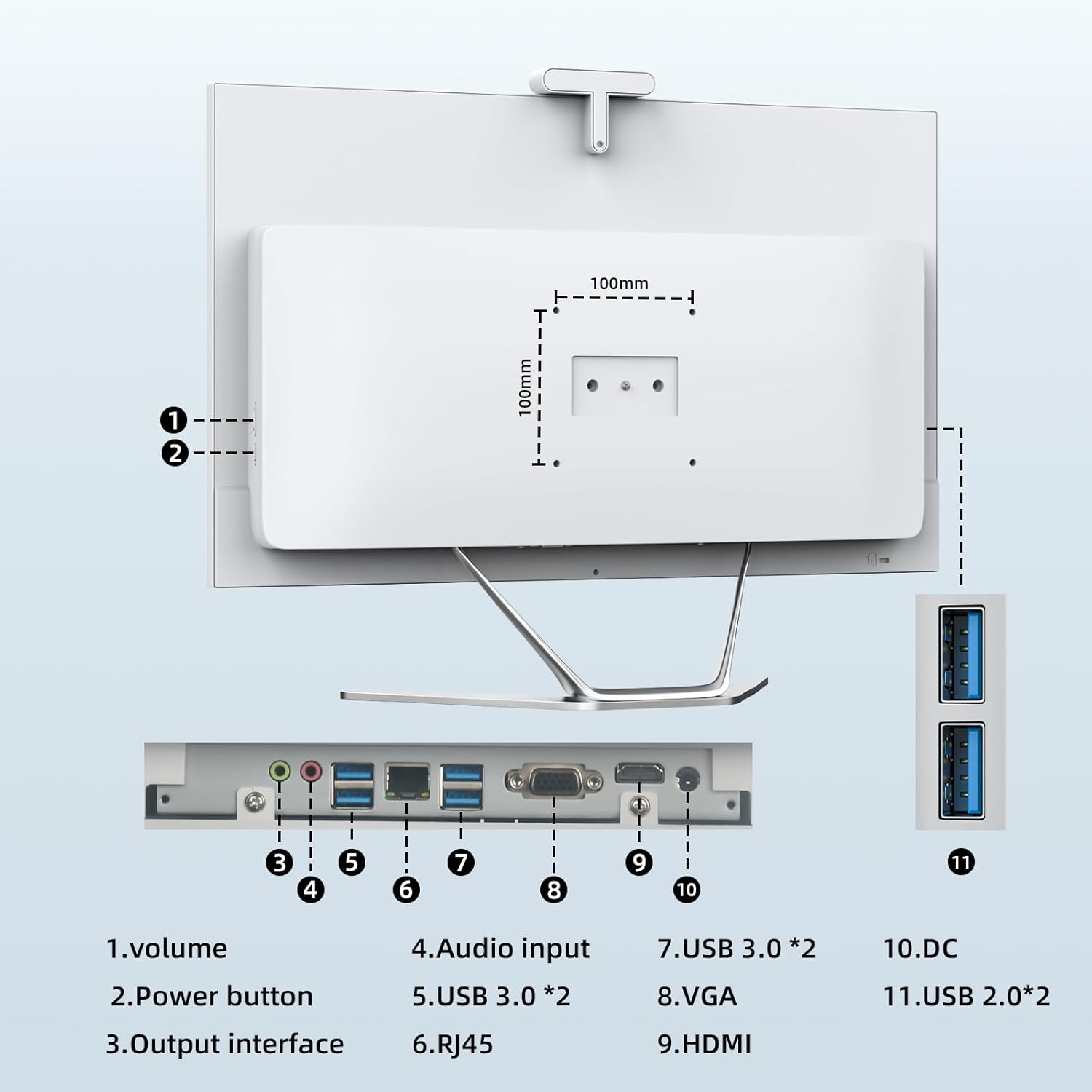 All-in-One Desktop Computer,All-in-One Desktop PC,HD Webcam,Celeron N100 Processor (Up to 3.40Ghz),16GB RAM,512GB Storage,Ultra-efficient Processor,Type-C,Mouse and Keyboard Included,Windows 11 Pro