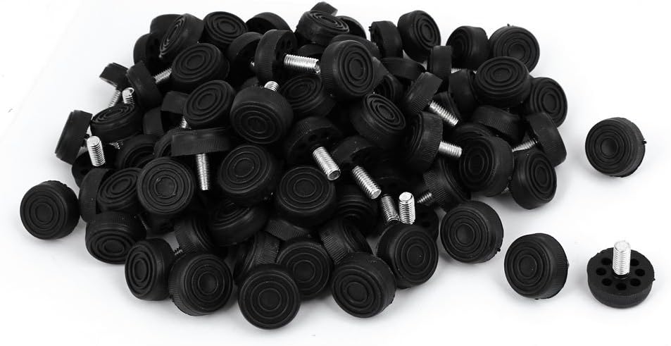 M8x20mm Furniture Table 8 Holes Base Adjustable Leg Leveling Foot Black 150pcs (f72ec7adb2cc60ce4aa25034021fb560)