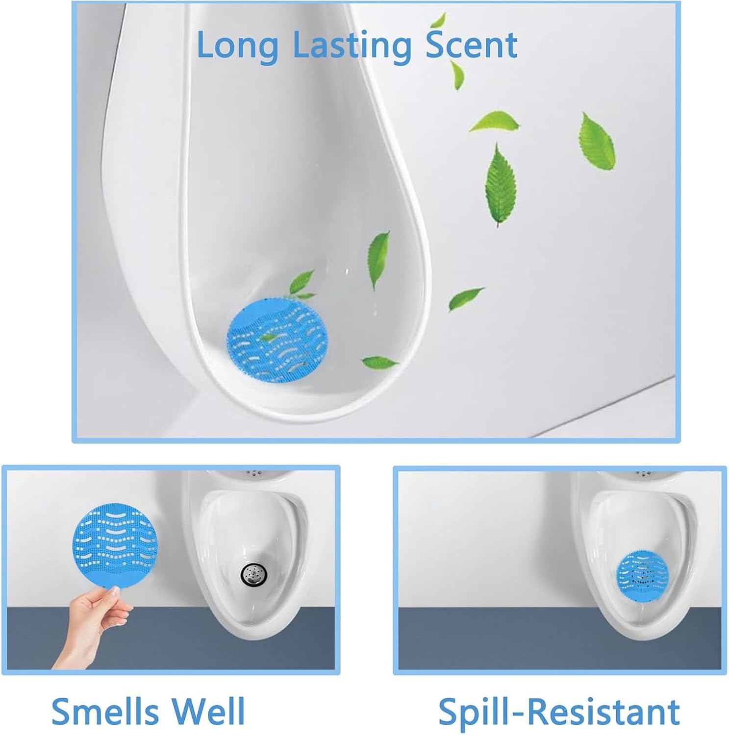 Urinal Screen Deodorizer, 30 Packs Urinal Cakes Bulk Scented Anti-Splash Urinal Mats Deodorizer Fresh Pads for Toilet Bathroom Restaurants Offices Schools Hotels