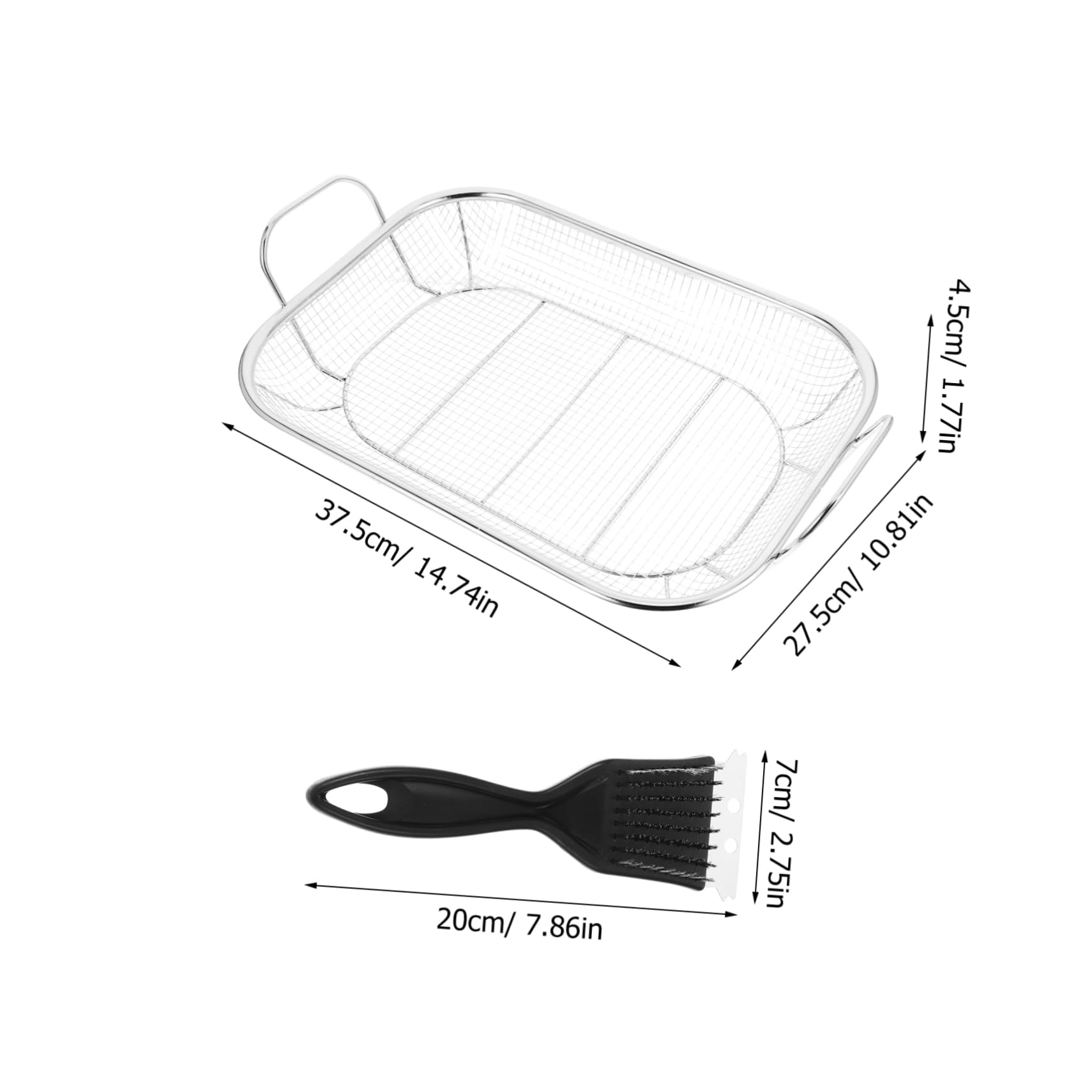 Abaodam Grill Veggie Basket Stainless Steel Roasting Tray Outdoor Food Grill Basket Professional Bbq Tool