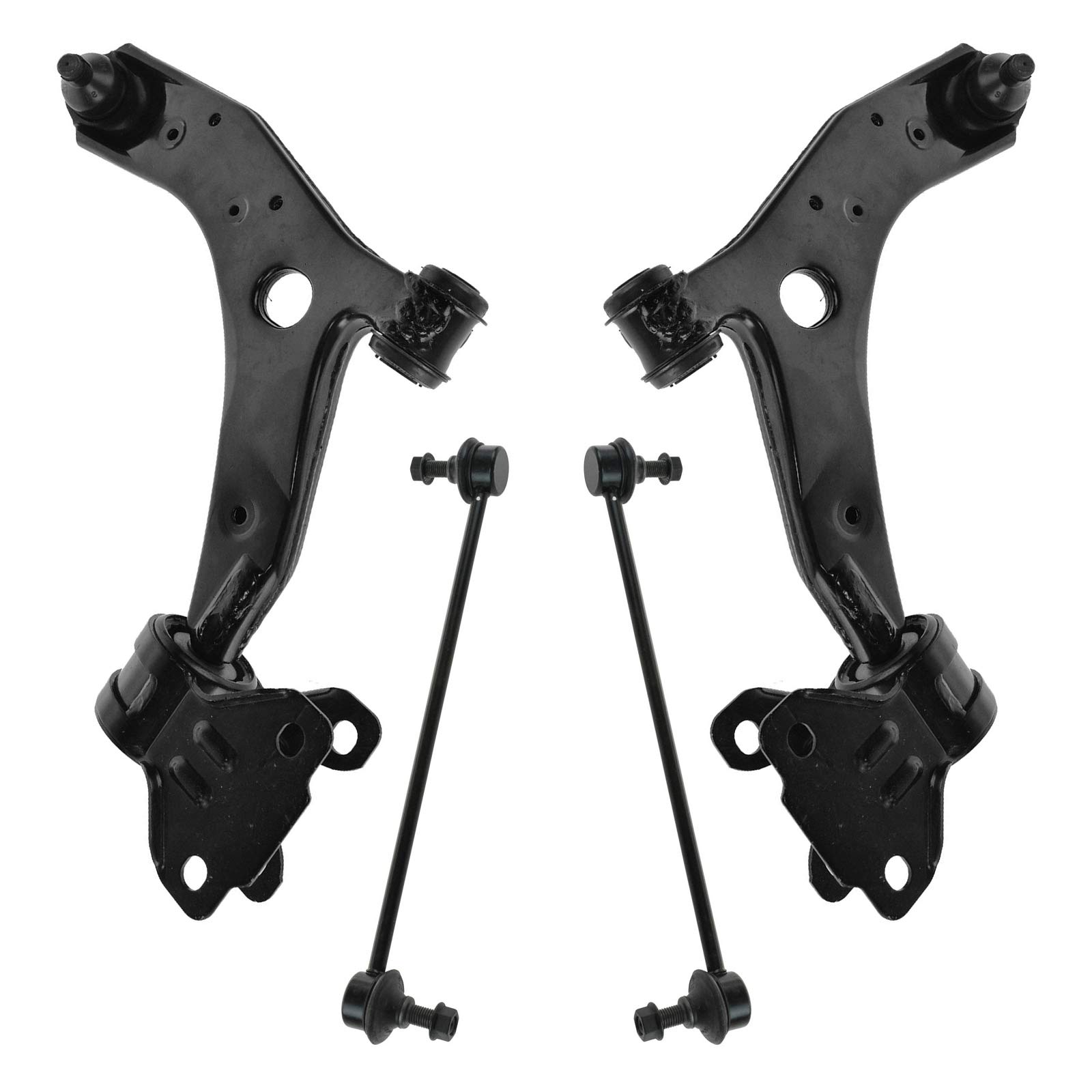 TRQ Front Suspension Kit Control Arm with Ball Joint Sway Bar Stabilizer Link Compatible with 2010-2013 Mazda 3