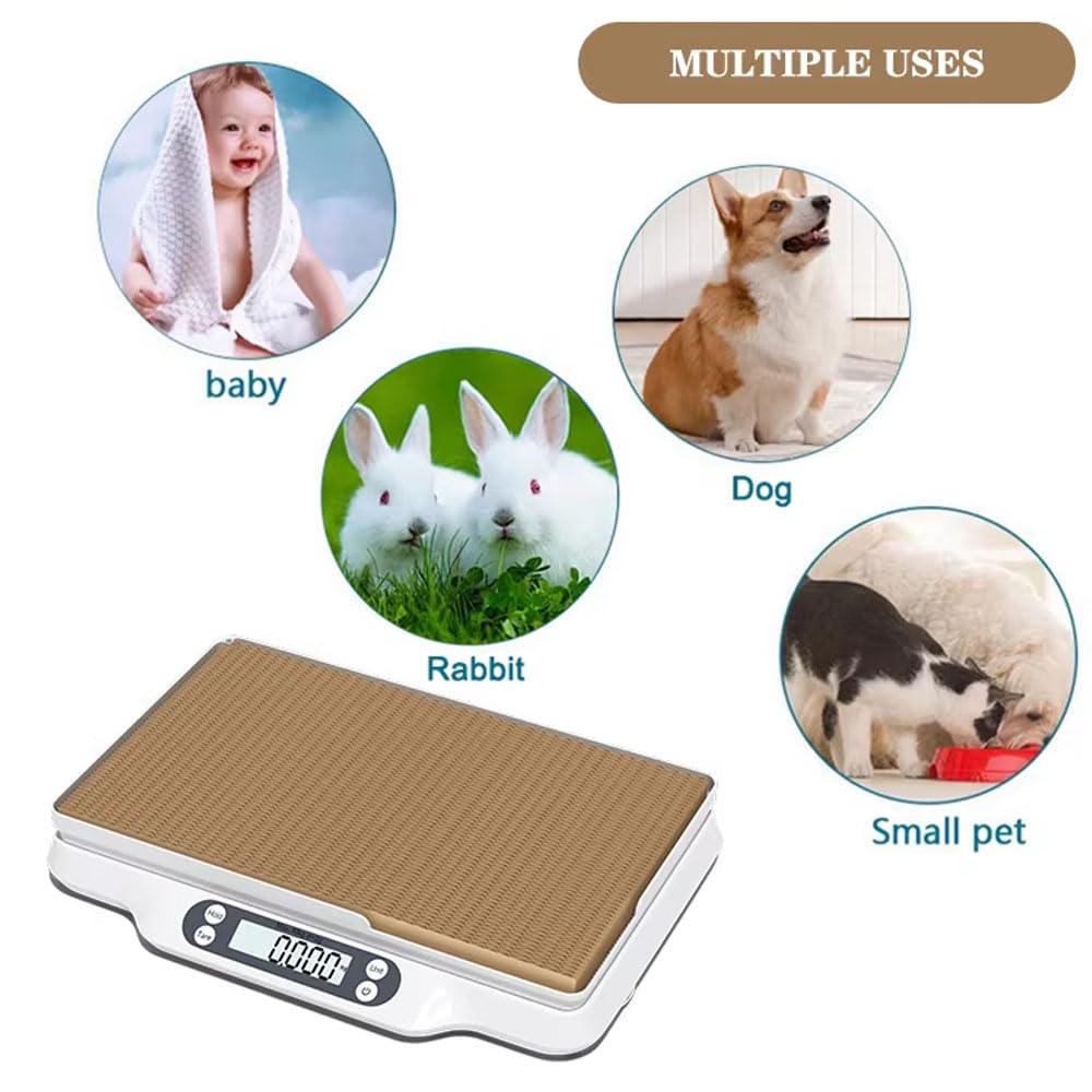 Bilancia per alimenti LCD multifunzione, bilancia digitale per piccoli animali, bilancia per animali domestici con piano per graffiare i gatti, capacità fino a 66 libbre, misurazione accurata, lunghez