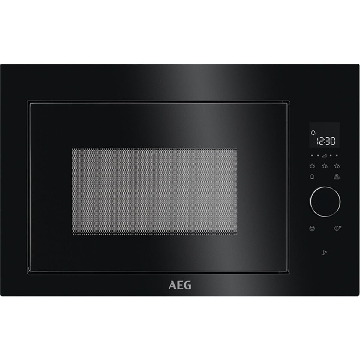 AEG MBE2657SEB Integrated Microwave Oven LCD Display Interior Light Electronic Opening Defrost Program 3 Programmable Functions 900 W