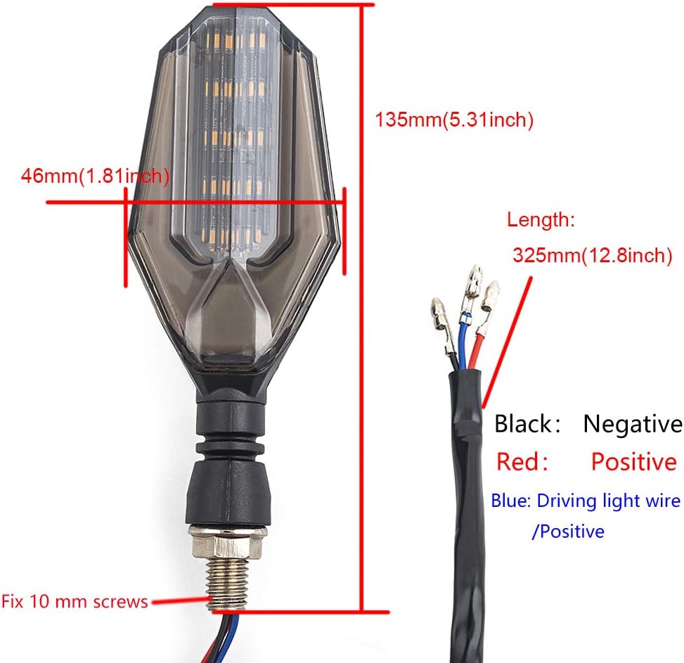 Universal 10mm Motorcycle 12V LED Turn Signal Lights Blinker Front Rear Lights Indicator Motorcycle Accessories For dirt Bike,Scooter,ATV