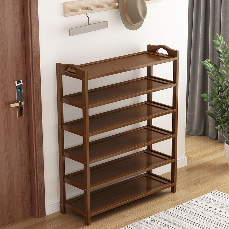 Étagère à chaussures en bambou réglable et modulable pour entrée