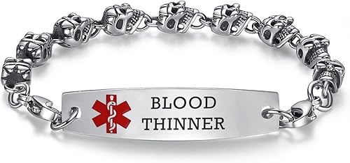 Miniatura 12 de Brazaletes de alerta médica ajustables de 7.5" a 9" para mujer/hombre, de acero inoxidable, intercambiables