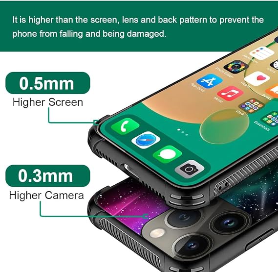 CARLOCA Compatible with iPhone 14 Case,Deer Northern Lights Art Identity Graphic Design Shockproof Anti-Scratch Hard Acrylic Case for iPhone 14
