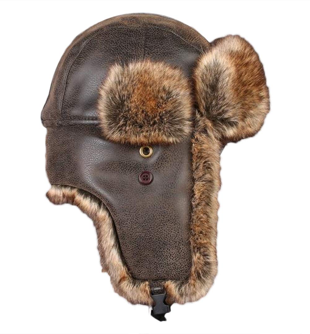 Insun Unisex Chapka en Fausse Fourrure Chapeau de Trappeur d'hiver Anti Vent Aviateur Casquette