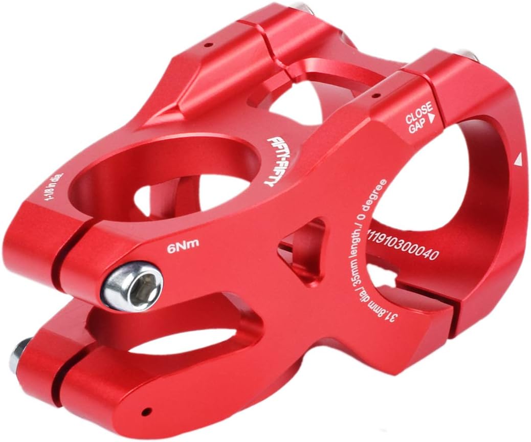 FIFTY-FIFTY Aluminum Alloy Mountain Bike Stem for 1-1/8 Steer Tube 31.8mm Handlebar, Headset Top Cap with Titanium Bolt for All Mountain, MTB, Downhill, Freeride