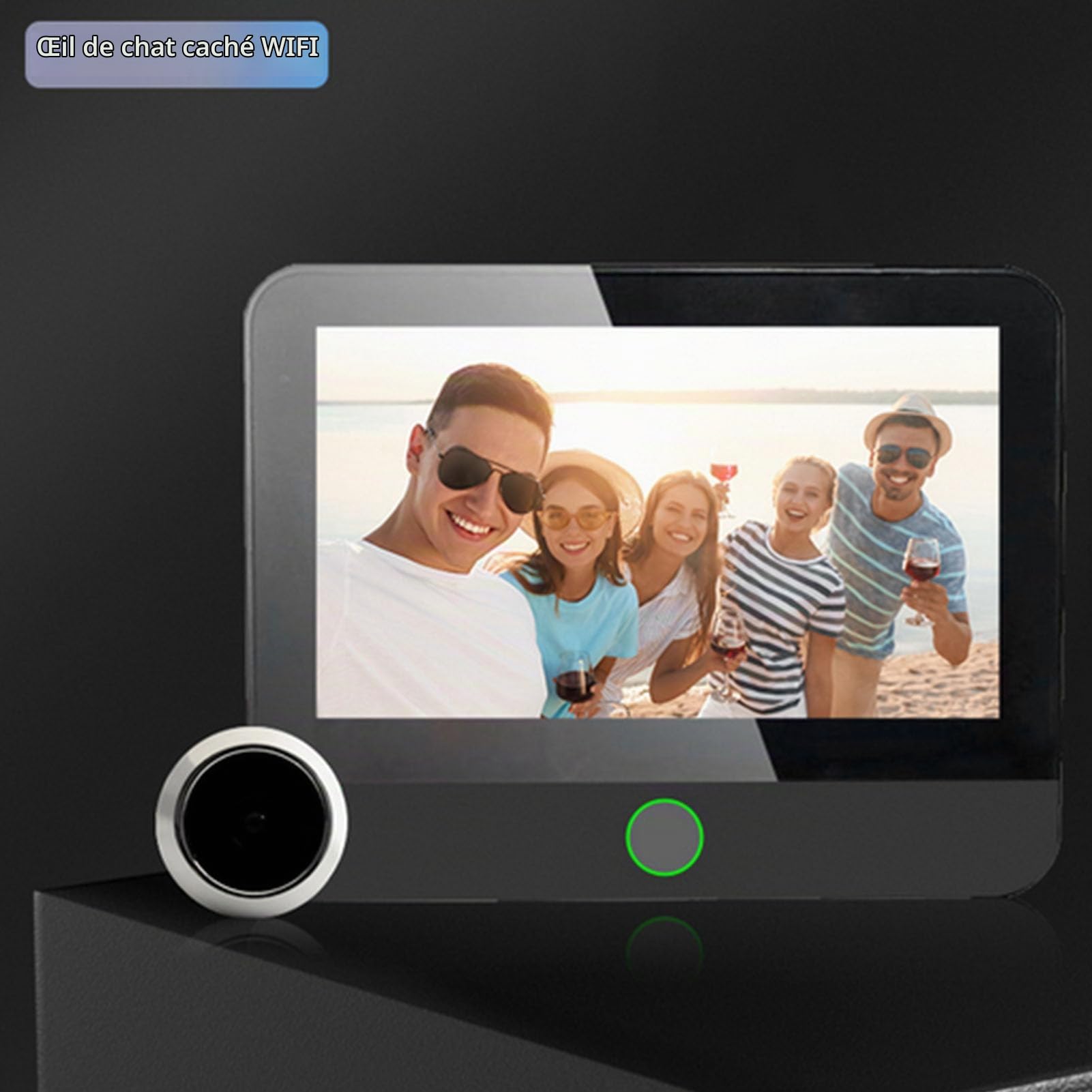 Judas de Porte Numérique, Caméra Judas de Porte sans Fil WiFi 1080P avec écran HD, Grand Angle 120°, pour Application TUYA, capacité de Batterie 5000 MAh, pour la sécurité de la