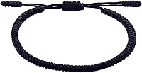 Vista 32 de Pulseras tibetanas hechas a mano con cuerda roja para él y ella, pulsera de la amistad, pulsera de la amistad, hilo negro y rojo para protección
