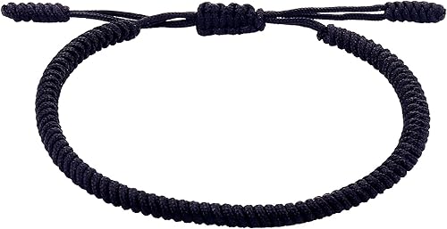 Miniatura 32 de Pulseras tibetanas hechas a mano con cuerda roja para él y ella, pulsera de la amistad, pulsera de la amistad, hilo negro y rojo para protección