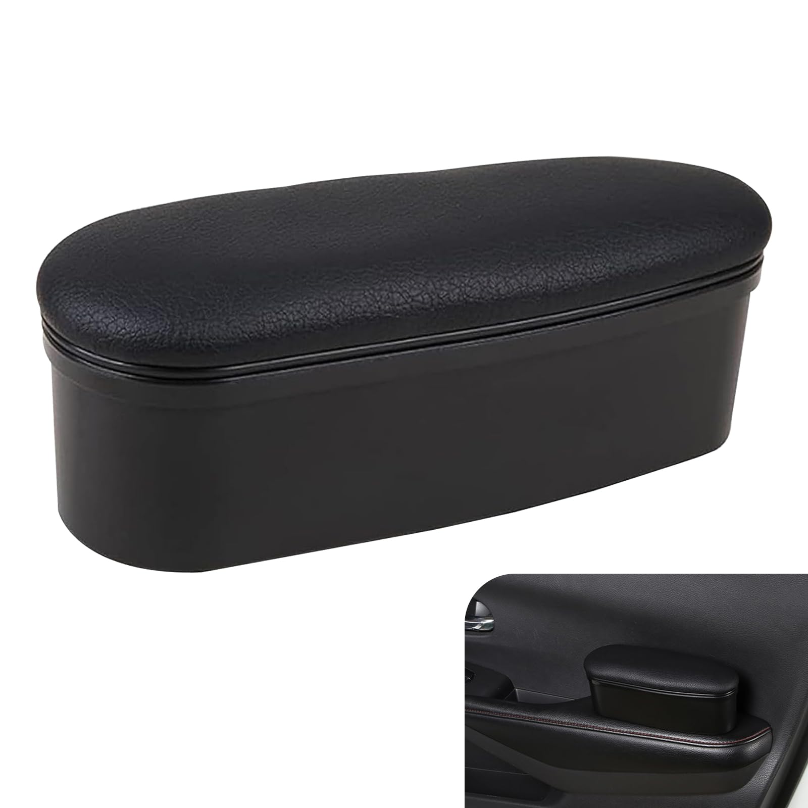 Photo 1 of CyperFair Car Armrest Support Left Elbow Pad, Retractable Elbow Pad with Storage, Adjustable Auto Armrest Modifiation Accessories, Universal Fit for Most Cars (Black)