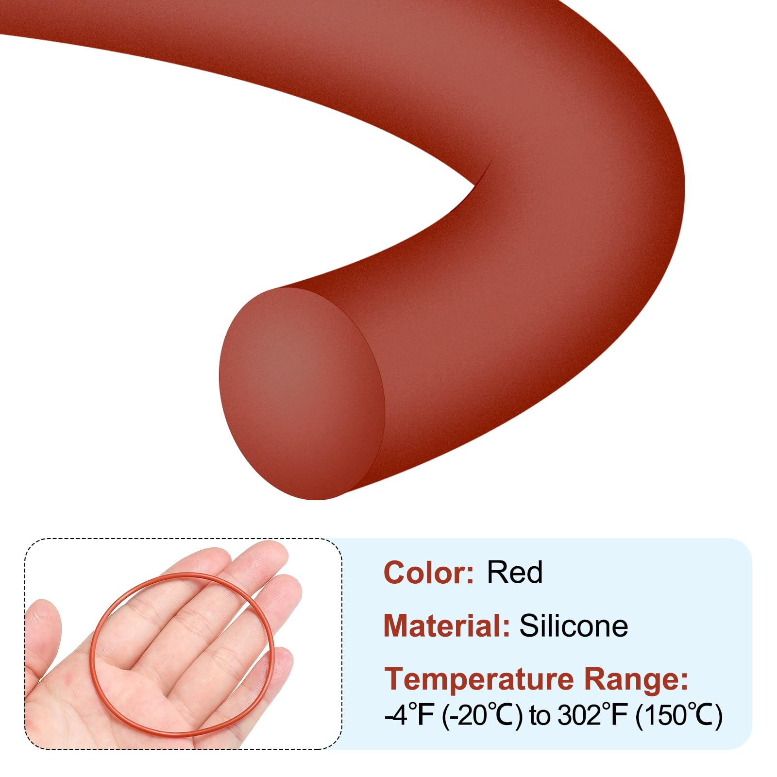 PATIKIL Silicone O-Ring 66mm OD 62mm ID 2mm Width - Image 3