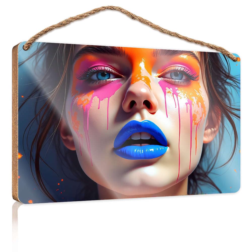 Bathroom Hanging Decor Bright, Colorful Makeup With Dripping Effects. Boys Bedroom Decorations Front Porch Decor Ideas(20X30CM)