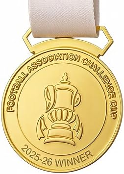 20252026 FA Cup Champions Medals,All-Metal Construction,Double-Sided Embossing,Football League Souvenir Gifts for Fans