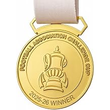 20252026 FA Cup Champions Medals,All-Metal Construction,Double-Sided Embossing,Football League Souvenir Gifts for Fans