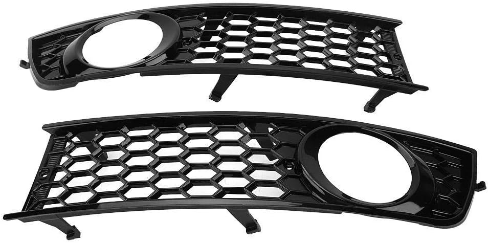 Aramox Fog Light Grille, 2pcs Car Front Bumper Fog Light Grille Lower Side Fog Lamp Grill for B6 2002-2005